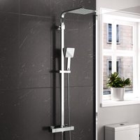Modern Square Exposed Thermostatic Mixer Shower Set Shower Head & Handheld