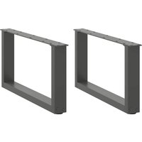Berkfield Home Coffee Table Legs U-Shaped 2 pcs Anthracite 70x(30-31) cm Steel in Black