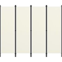 Berkfield Home 4-Panel Room Divider Cream White 200x180 cm