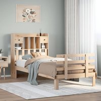 Berkfield Home Bookcase Bed without Mattress 100x200cm Solid Wood Pine in Brown | Size: 100x200 cm