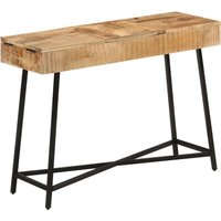 Berkfield Home Dressing Table 105x35x75 cm Solid Rough Mango Wood & Iron in Brown | Size: 105 x 35 x 75 cm
