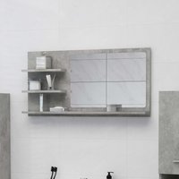 Berkfield Home Bathroom Mirror Concrete Grey 90x10.5x45 cm Engineered Wood