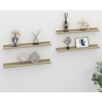 Berkfield Home Wall Shelves 4 pcs White & Sonoma Oak 60x9x3 cm | Size: 60 x 9 x 3 cm
