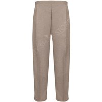 MyShoeStore Women's Pack of 2 Half Elasticated Waist Band Straight Leg Trousers in Taupe | Size: 20R