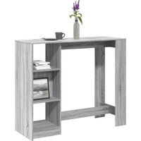 Berkfield Home Bar Table with Shelf Grey Sonoma 124x46x103.5 cm Engineered Wood