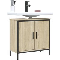 Berkfield Home Bathroom Sink Cabinet Sonoma Oak 60x30x60 cm Engineered Wood in Brown | Size: 60 x 30 x 60 cm