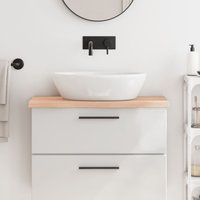 Berkfield Home Bathroom Countertop 80x30x(2-4) cm Untreated Solid Wood in Brown