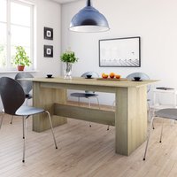 Berkfield Home Dining Table Sonoma Oak 180x90x76 cm Engineered Wood in Brown | Size: 180 x 90 x 76 cm