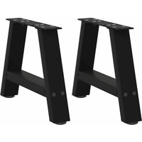 Berkfield Home Coffee Table Legs A-Shaped 2 pcs Black 50x(30-31) cm Steel in Black