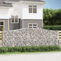Berkfield Home Arched Gabion Baskets 2 pcs 400x50x140/160 cm Galvanised Iron in Silver
