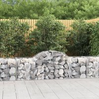 Berkfield Home Arched Gabion Baskets 10 pcs 200x50x60/80 cm Galvanised Iron in Silver
