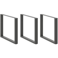 Berkfield Home Coffee Table Legs U-Shaped 2 pcs Anthracite 100x(72-73) cm Steel in Black