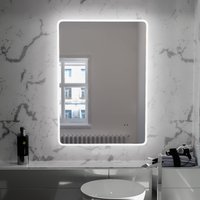 Nes Home Motion Sensor Bathroom LED Mirror Shaver Socket Demister 500 x 700mm in Silver