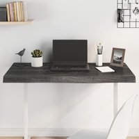 Berkfield Home Table Top Dark Grey 100x60x(2-6) cm Treated Solid Wood Oak