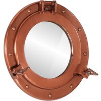 Berkfield Home vidaXL Porthole Mirror Wall Hanging Ø30 cm Aluminium & Glass in Brown
