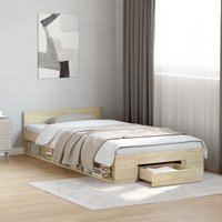 Berkfield Home Bed Frame with Drawer without Mattress Sonoma Oak 100x200 cm in Brown