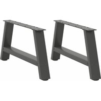 Berkfield Home Coffee Table Legs A-Shaped 2 pcs Anthracite 60x(30-31) cm Steel in Black