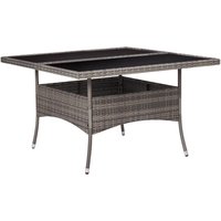 Berkfield Home Outdoor Dining Table Grey Poly Rattan & Glass