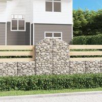 Berkfield Home Arched Gabion Basket 100x30x120/140 cm Galvanised Iron in Silver