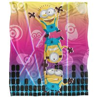 Universal Minions CMYK Rave Silky Touch Blanket 152x127cm in White | Size: 152x127 cm