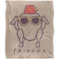 Warner Brothers Friends 152x127cm The Turkey Love Silky Touch Super Soft Throw Blanket in White | Size: 152x127 cm