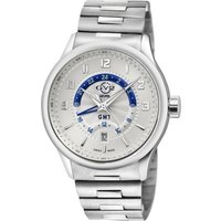 Giromondo Swiss Quartz Watch Dial Stainless Steel Sapphire Crystal & GMT Function