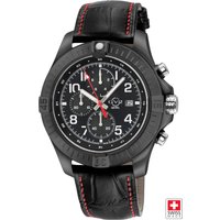T38 IPBLK Enamel Dial White print 3 sub dial Black Red stitching Handmade Italian Leather Watch