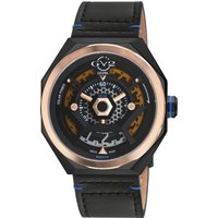 Stella Solar Power Swiss Quartz Multi Dial Blue Black Handmade Italian Leather Watch