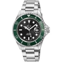 Liguria Stainless Steel Case Green Bezel Dial Stainless Steel Bracelet Watch Silver