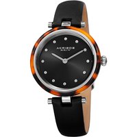 Akribos Women's Marvella Tortoise 34mm Quartz Fashion in Black