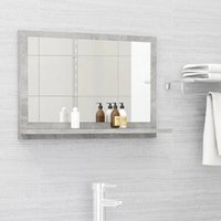 Berkfield Home Bathroom Mirror Concrete Grey 60x10.5x37 cm Engineered Wood