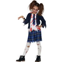 Fiestas Guirca Fancy Dress Child Zombie High Schooler Costume in Blue | Size: 8-9 Years