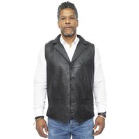 Infinity Leather Men's Smart Classic Leather Waistcoat-Bristol in Black | Size: XS