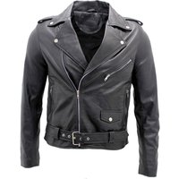 Infinity Leather Men's Classic Brando Leather Biker Jacket-Antalya in Black | Size: 5XL