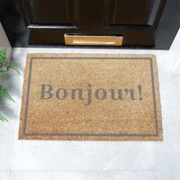 Artsy Mats Bonjour Grey Doormat - Regular 60x40cm | Size: 40 cm x 60 cm