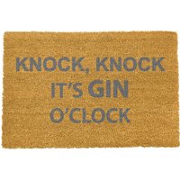 Artsy Mats Knock Knock It's O'Clock Grey Doormat | Size: 40 cm x 60 cm