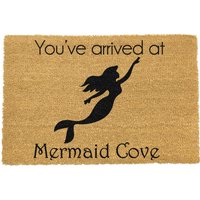 Artsy Mats You Have Arrived At Mermaid Cove Doormat in Light Brown | Size: 40 cm x 60 cm