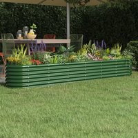 Berkfield Home Garden Raised Bed Powder-coated Steel 260x40x36 cm Green | Size: 260 x 40 x 36 cm