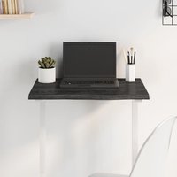 Berkfield Home Table Top Dark Grey 60x50x2 cm Treated Solid Wood Oak | Size: 60 x 50 x 2 cm