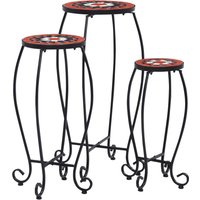 Berkfield Home Mosaic Tables 3 pcs Terracotta & White Ceramic in Brown