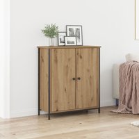 Berkfield Home Sideboard Artisan Oak 70x30x80 cm Engineered Wood & Steel in Brown | Size: 70 x 30 x 80 cm