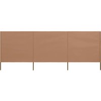 Berkfield Home 3-panel Wind Screen Fabric 400x80 cm Taupe in Beige