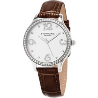 STÜHRLING Original Women's Chic Quartz 36mm Fashion Watch with Leather Band in Silver