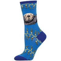 Socksmith Women's 'Sea Otter' Otter Design Socks Quality Cotton Mix Novelty Wildlife Lover Gift in Blue | Size: 3-8