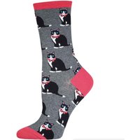 Socksmith Women's 'Tuxedo Cats' Cats Design Socks Quality Cotton Mix Novelty Cat Lover Gift | Size: 3-8