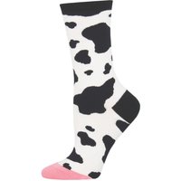 Socksmith Women's 'MOOOO ' Cow Design Socks Quality Cotton Mix Farmer Or Cow Lover Gift in White | Size: 3-8