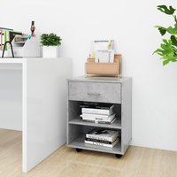 Berkfield Home Rolling Cabinet Concrete Grey 46x36x59 cm Engineered Wood | Size: 46 x 36 x 59 cm