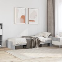 Berkfield Home Bed Frame without Mattress Concrete Grey 75x190 cm Small Single Engineered Wood