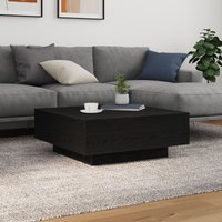 Berkfield Home Coffee Table with LED Lights Black Oak 80x80x31 cm | Size: 80 x 80 x 31 cm