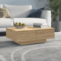 Berkfield Home Coffee Table Sonoma Oak 90x60x31 cm Engineered Wood in Brown | Size: 90 x 60 x 31 cm